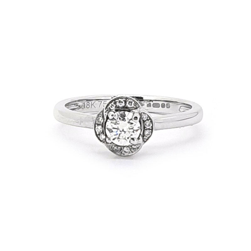 18ct White Gold 0.32ct Diamond Flower Ring £2175.00