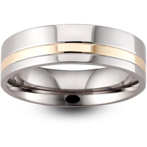 Cain - Two Colour Gold Wedding Ring