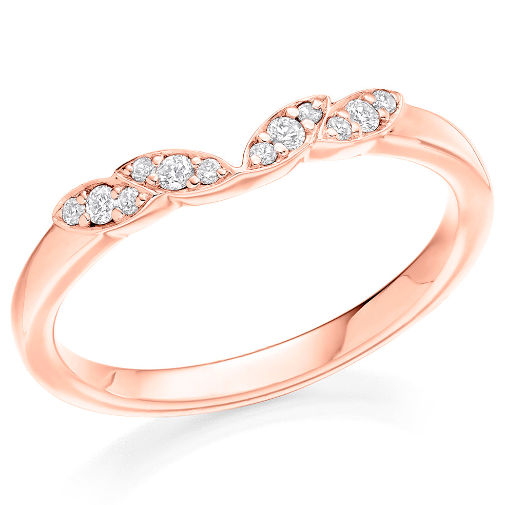 Primrose - 0.10ct Diamond Wedding Ring - Grain Set Shaped to Fit