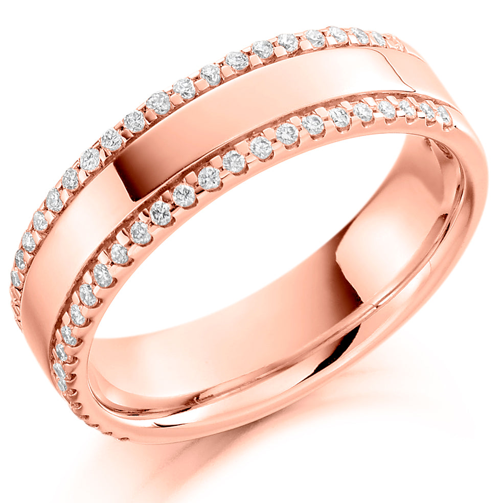 Hansen - 0.25ct Diamond Wedding Ring - Micro-Claw Set Edges