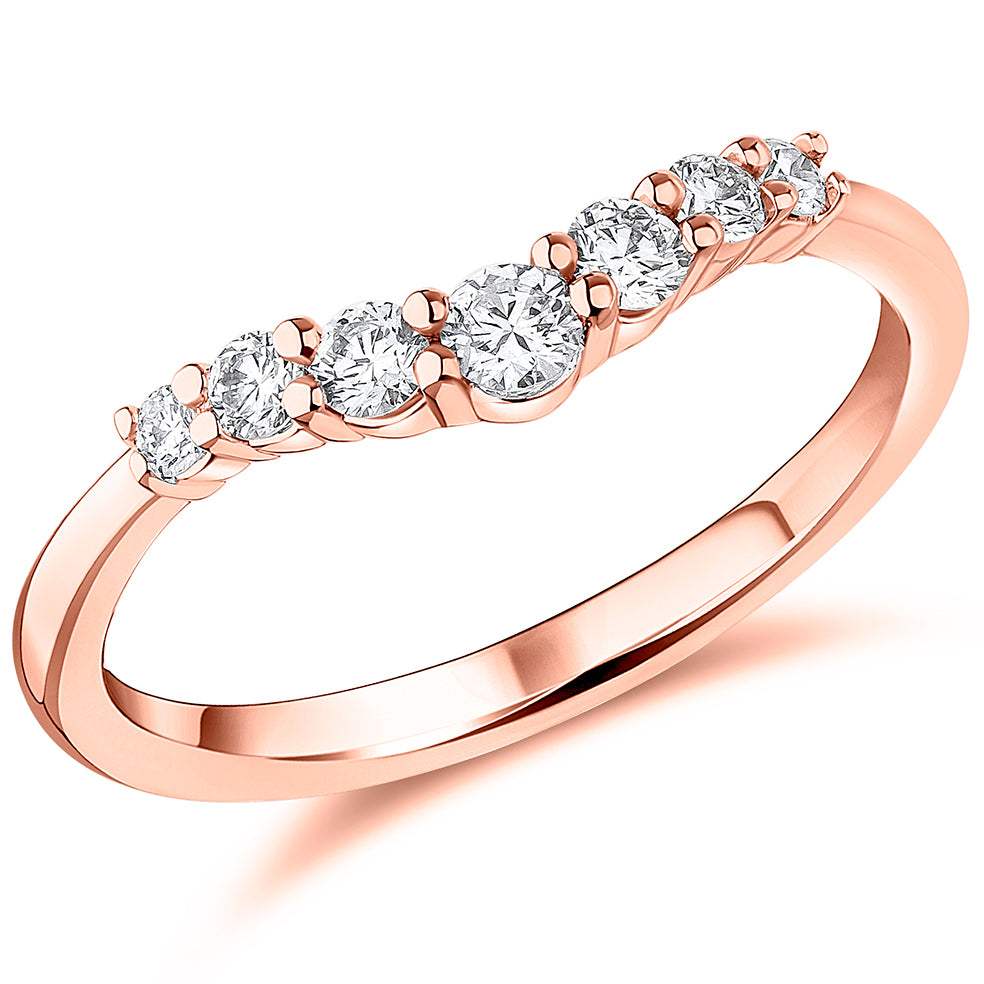 Skye - 0.30ct Diamond Wedding Ring - Claw Set Shaped to Fit