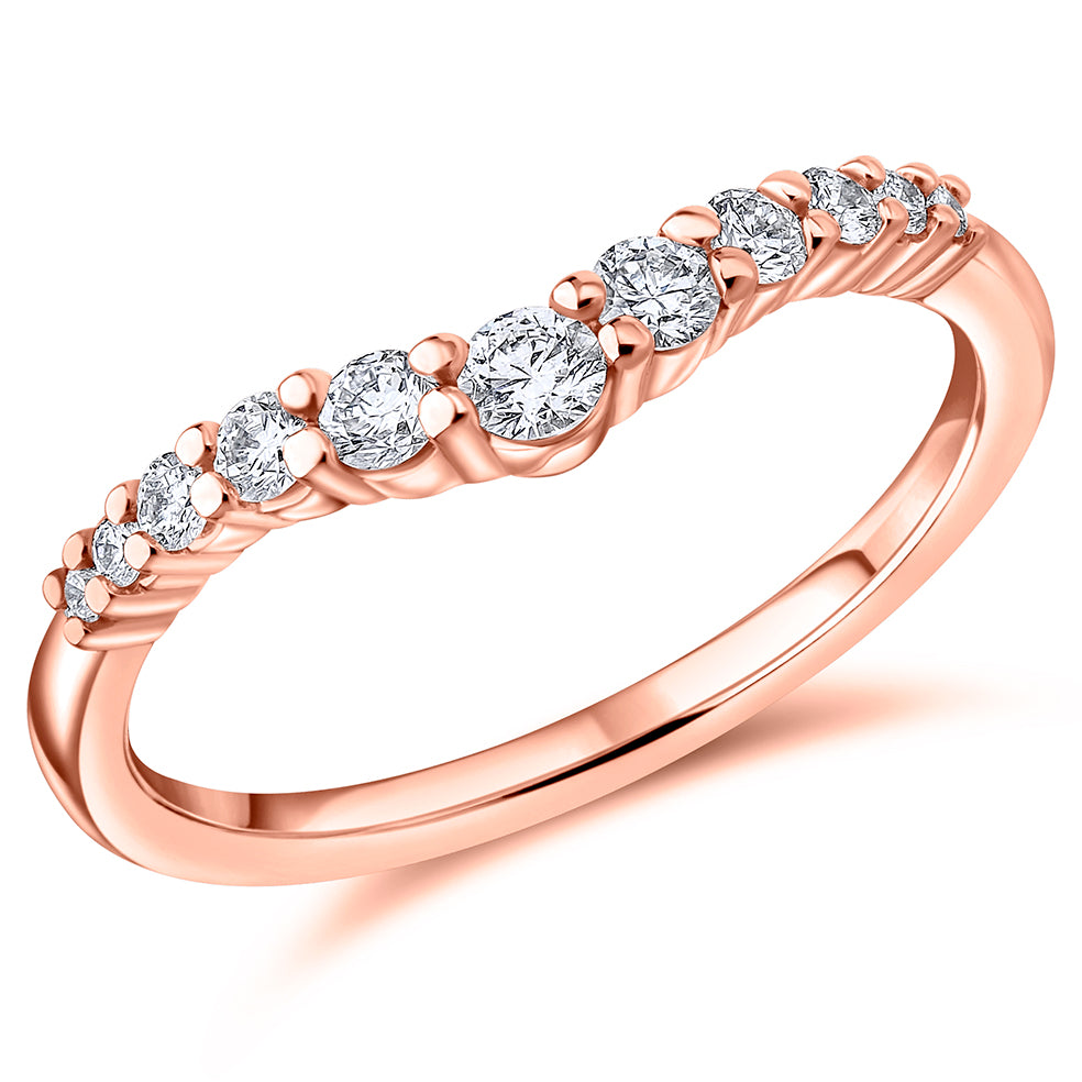 Withel - 0.33ct Diamond Wedding Ring - Claw Set Shaped to Fit