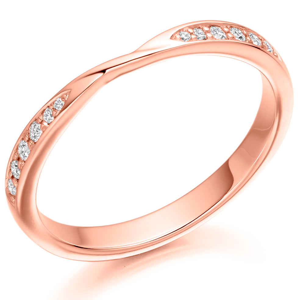 Stanton - 0.10ct Diamond Wedding Ring - Grain Set Shaped to Fit