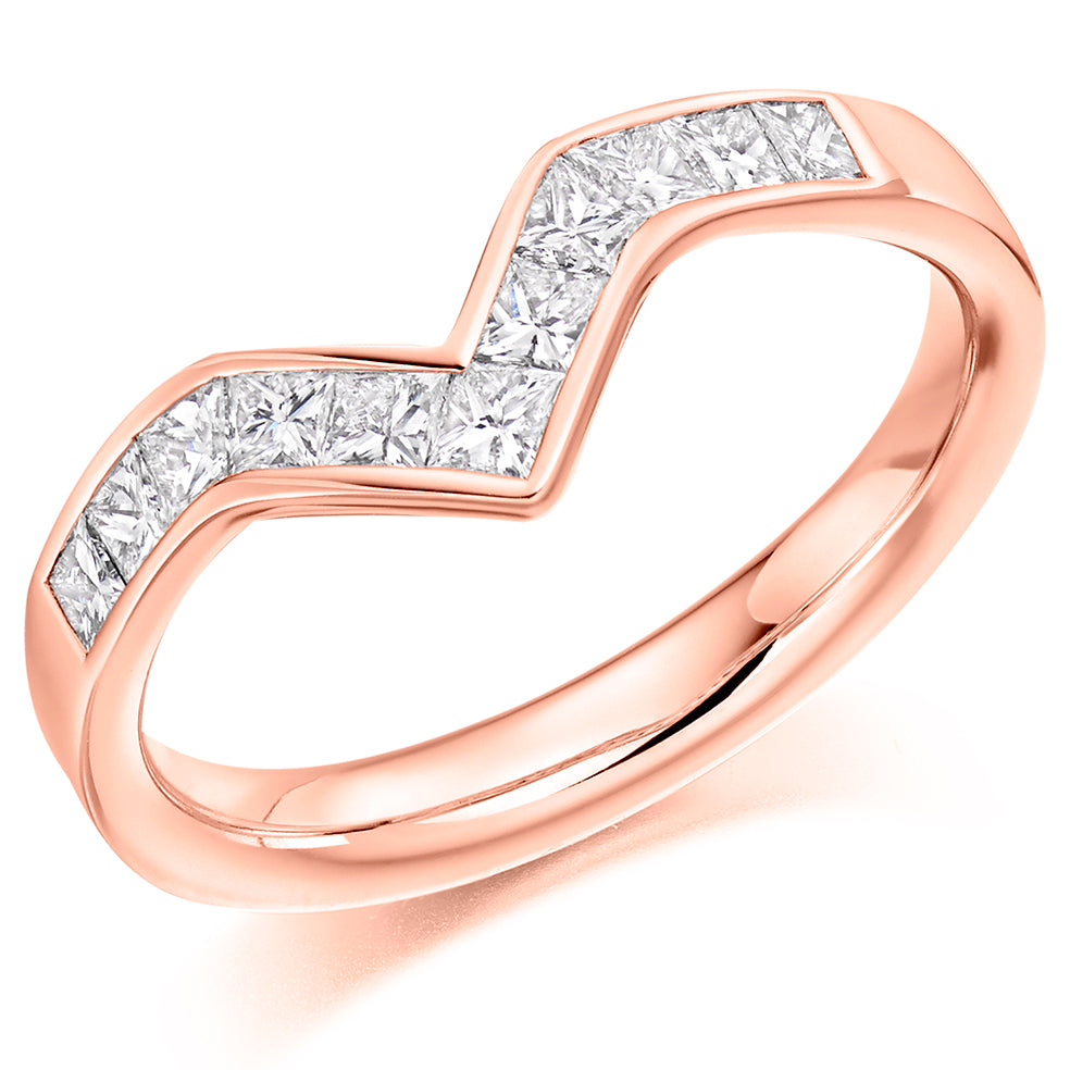Marisa - 0.85ct Diamond Wedding Ring - Wishbone Shaped to Fit