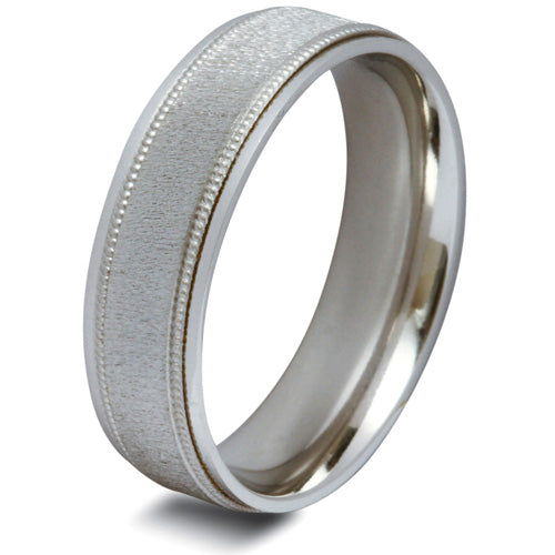 Milan - 5mm Matt Millgrain Wedding Ring