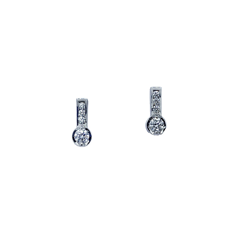 Tiago Bespoke | 9ct White Gold 0.7Diamond Bar Stud Earrings £850.00