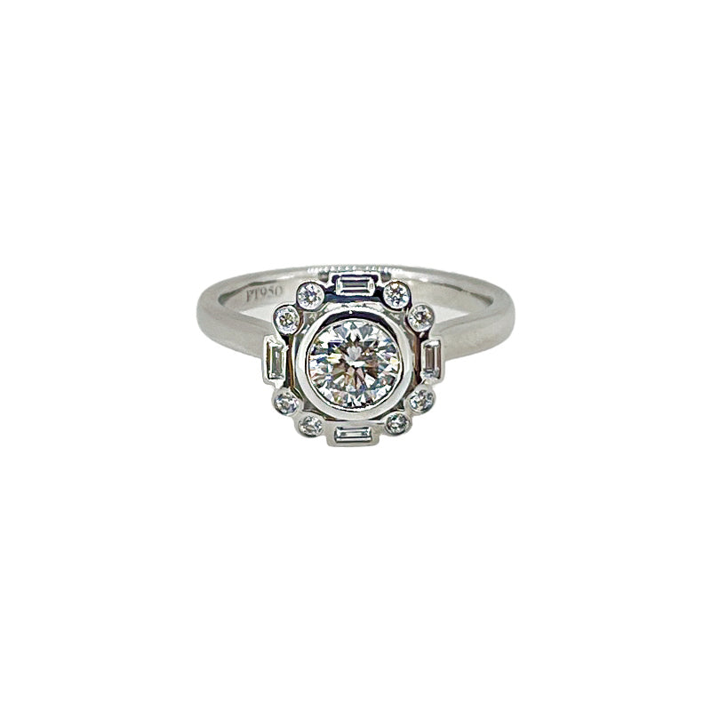 0.51ct Art Deco Halo Diamond Engagement Ring £3900.00