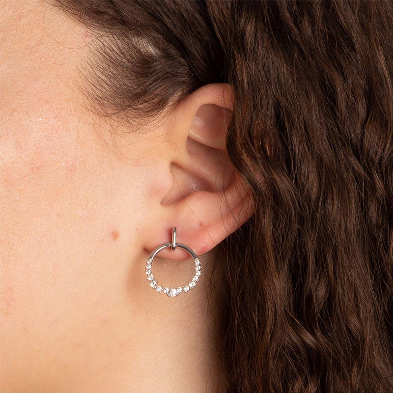 Silver Open Circle Cubic Zirconia Earrings £95.00