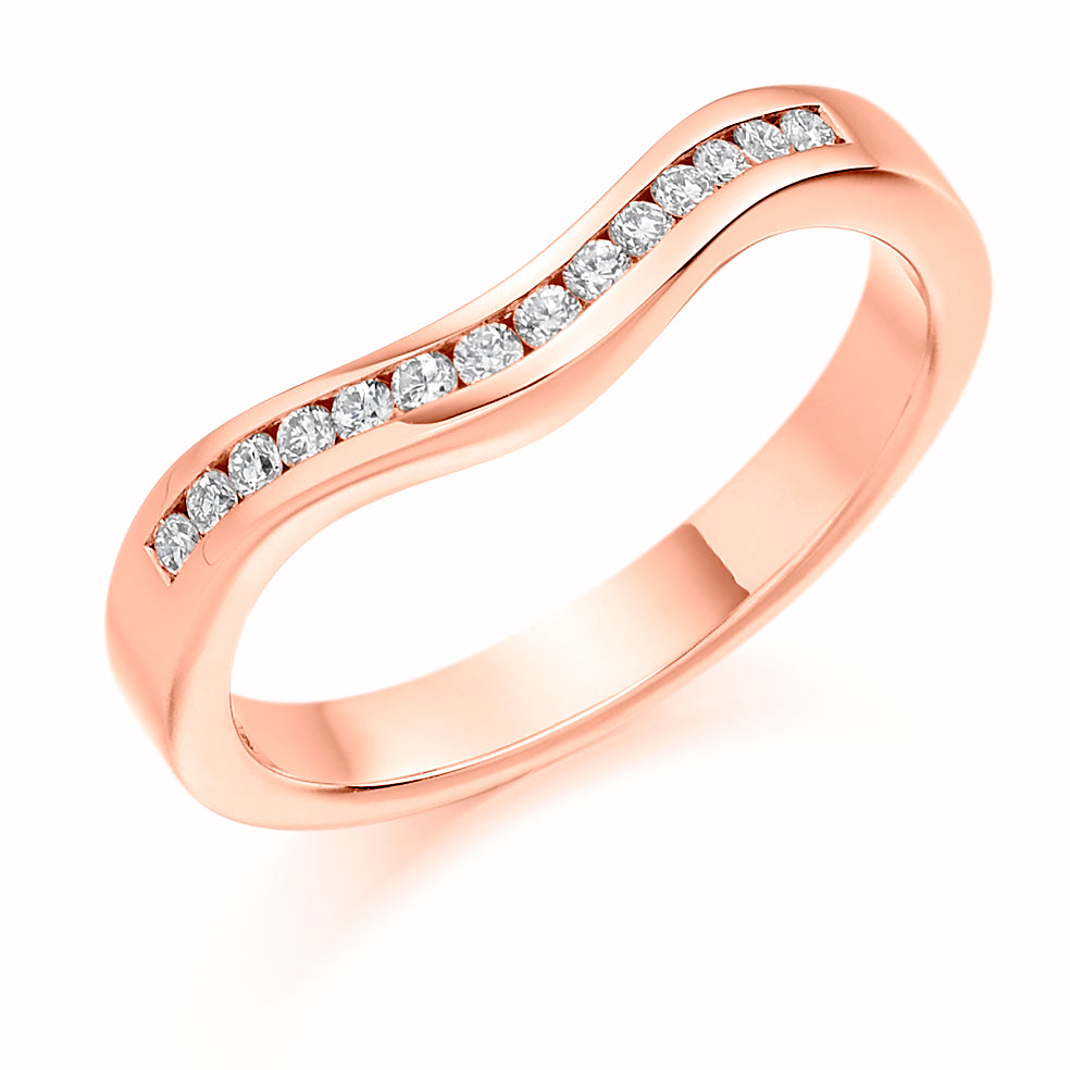 Harriet - 0.15ct Diamond Wedding Ring - Channel Set Shaped to Fit