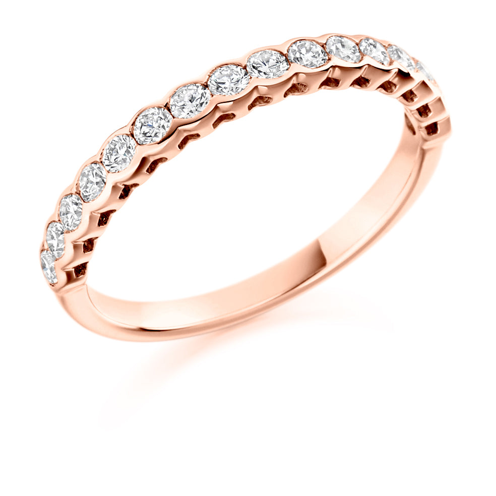 Rowan - 0.50ct Diamond Wedding Ring - Rubover Set Eternity