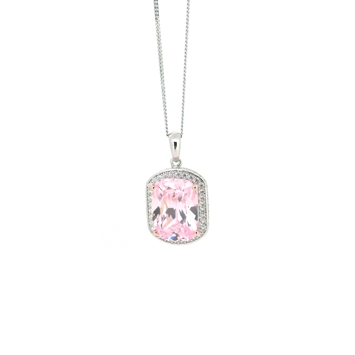 Silver Halo Pink Necklace £94.00
