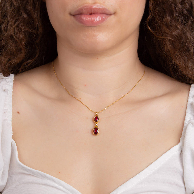 Silver with Gold Plating Necklace featuring Fuchsia Crystals £98.00