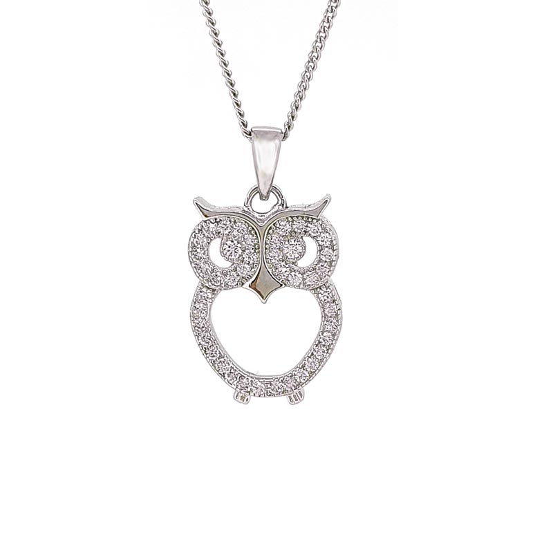 Silver and Cubic Zirconia Owl Necklace £35.00