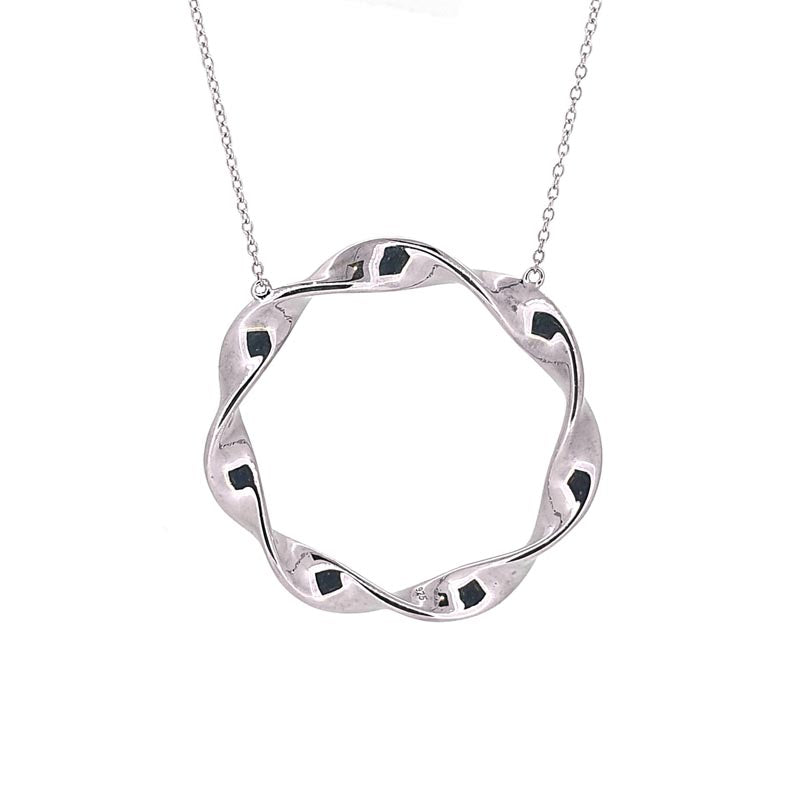 Large Silver Twist Circle Pendant £69.00