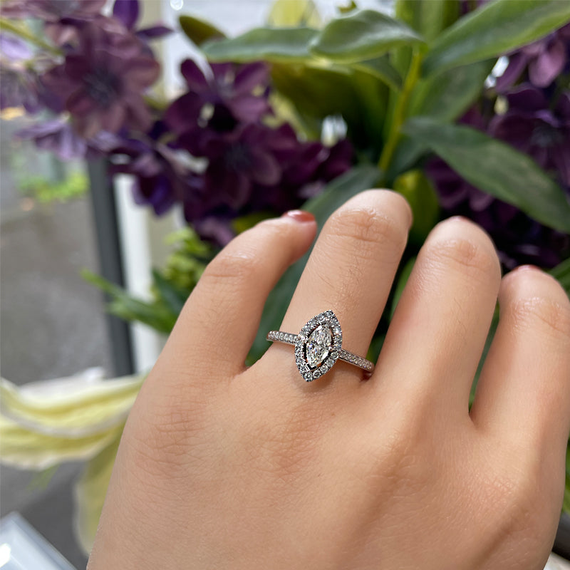 0.41ct Marquise Halo Diamond Ring £2950.00