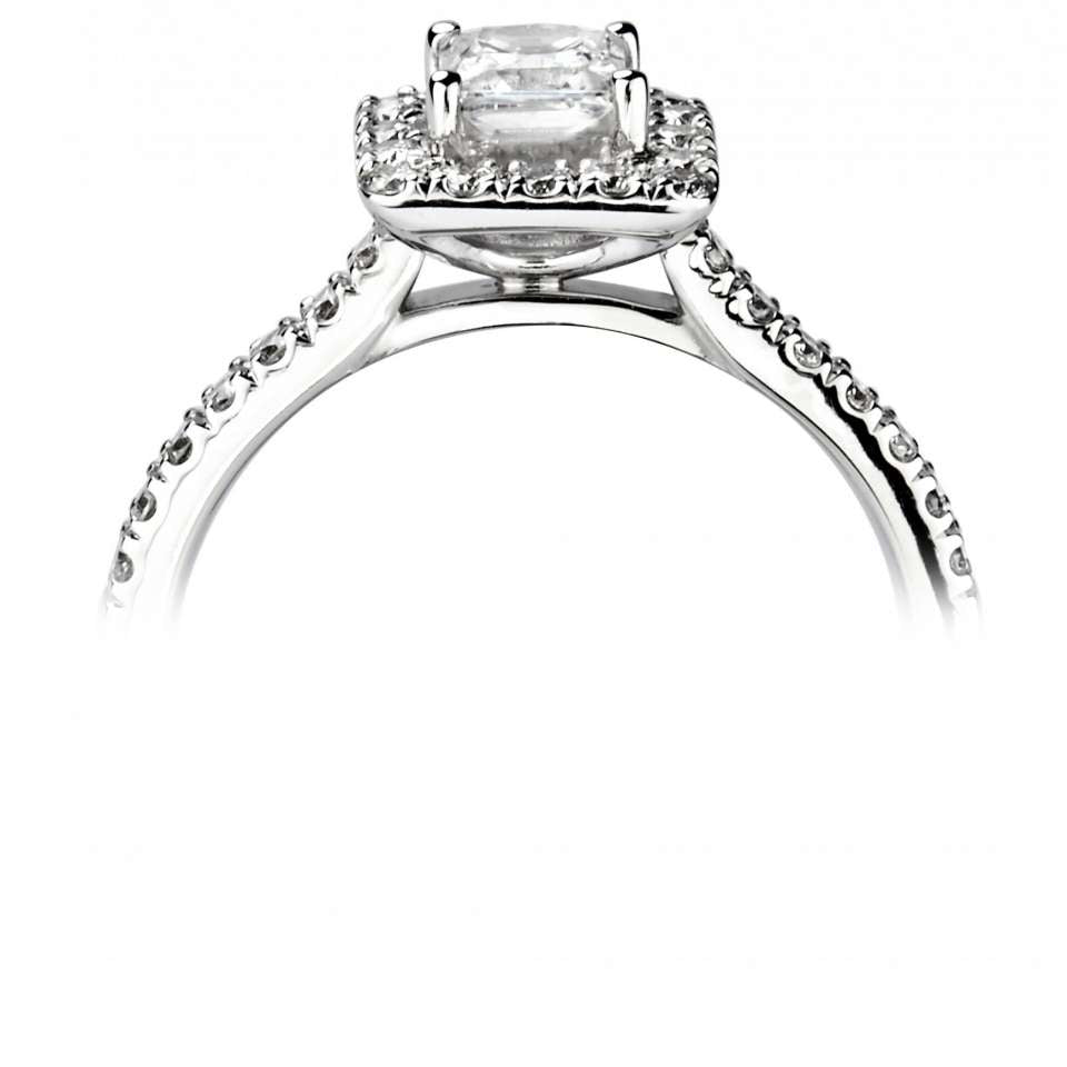 0.79ct Classic Princess Halo Diamond Engagement £2790.00