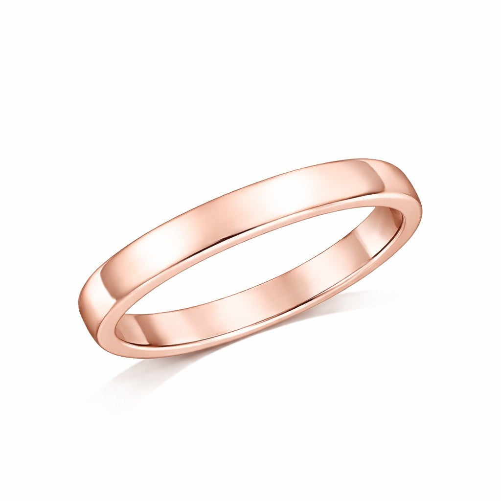 D-Shape - 4mm Plain Polished D-Shape Court Wedding Ring