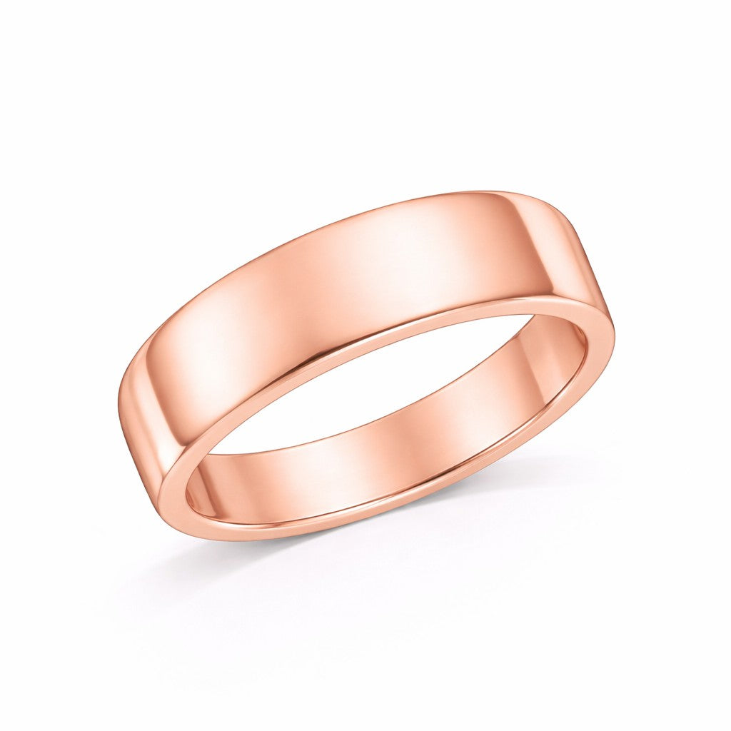 D-Shape - 8mm Plain Polished D-Shape Court Wedding Ring