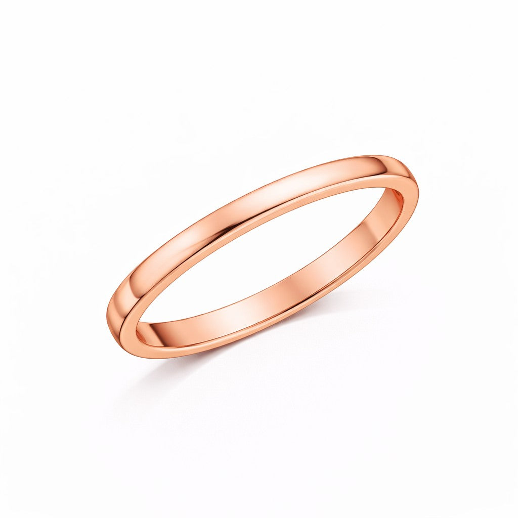 Court - 2mm Plain Polished Rounded Court Wedding Ring