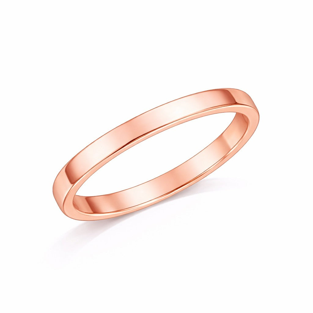 Flat Court - 2mm Plain Polished Flat Court Wedding Ring
