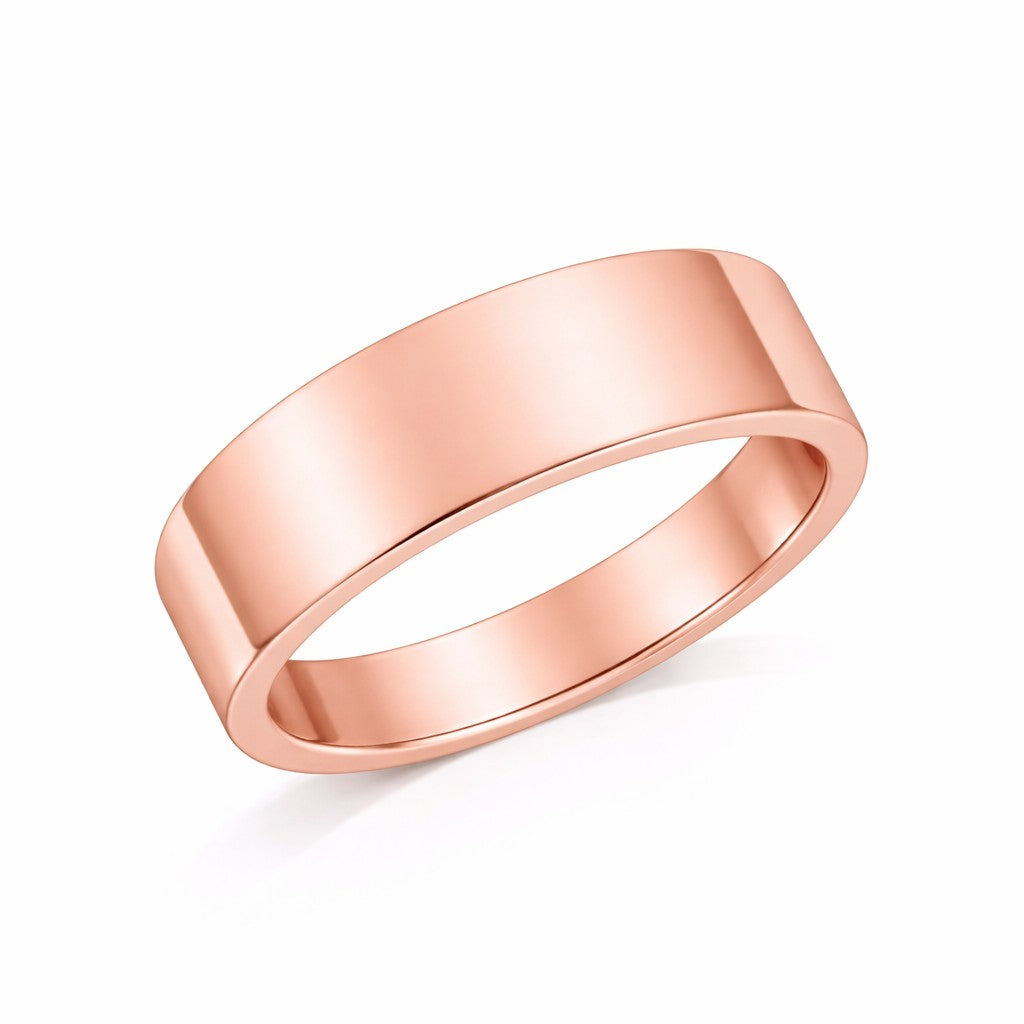 Flat Court - 8mm Plain Polished Flat Court Wedding Ring