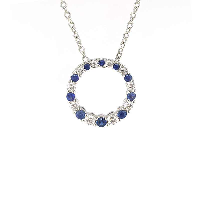 Sapphire & Diamond Circle of Love Necklace £1600