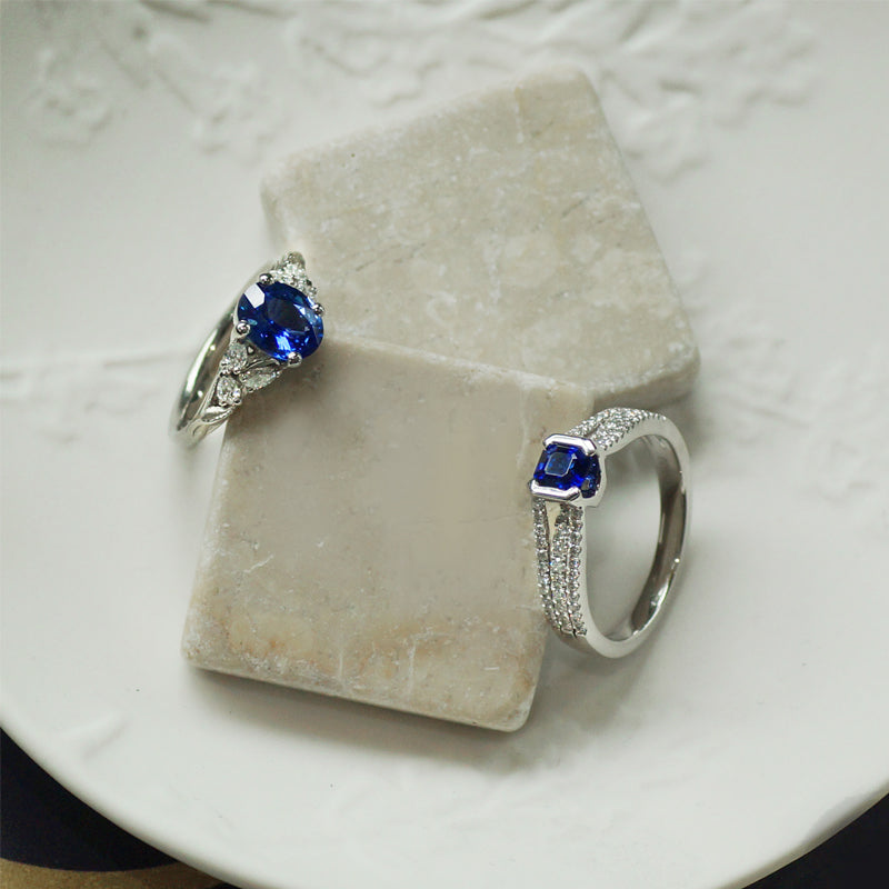 0.65ct Octagonal Sapphire & Diamond Ring £3850.00