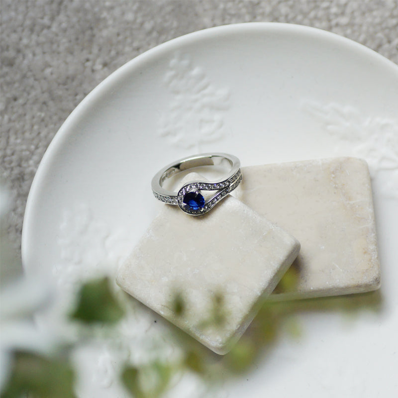 TGO Platinum Sapphire & Diamond Ring £2485.00