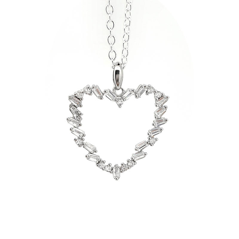 Silver Cubic Zirconia Heart Necklace £39.00