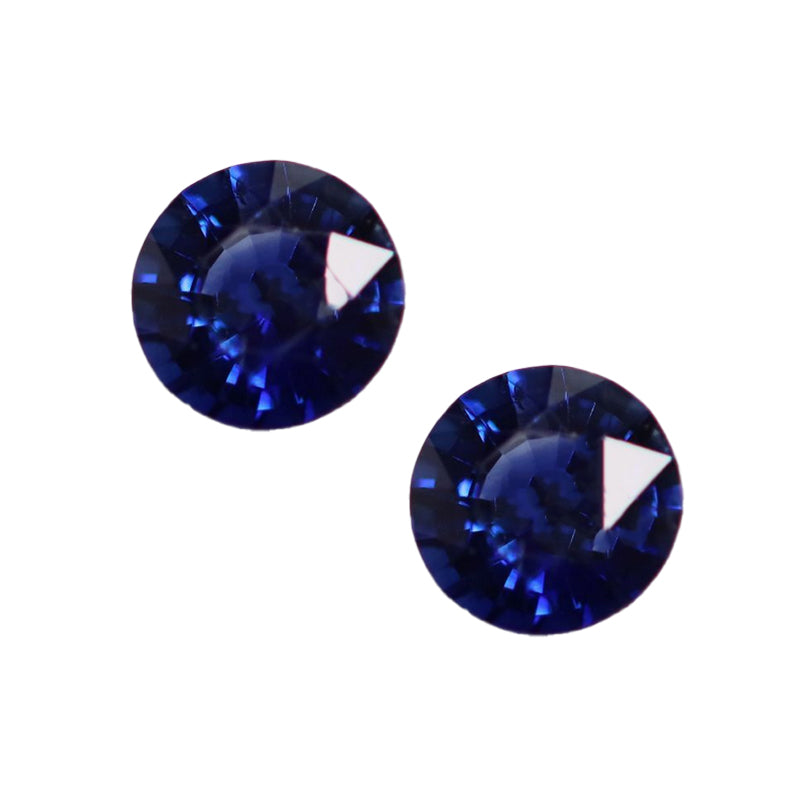 0.68ct Pair Of Round Blue Sapphires £270.00