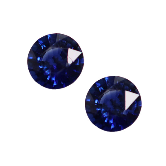 0.68ct Pair Of Round Blue Sapphires £270.00