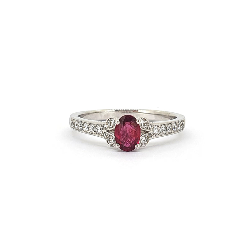 Ruby & Diamond Split Shoulder Band £1650.00