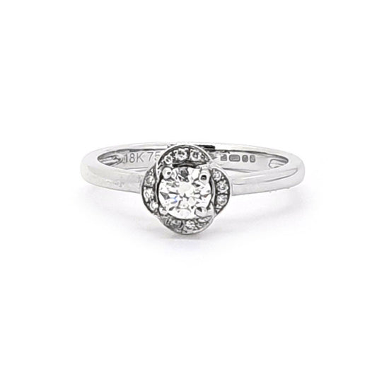 18ct White Gold 0.32ct Diamond Flower Ring £2175.00
