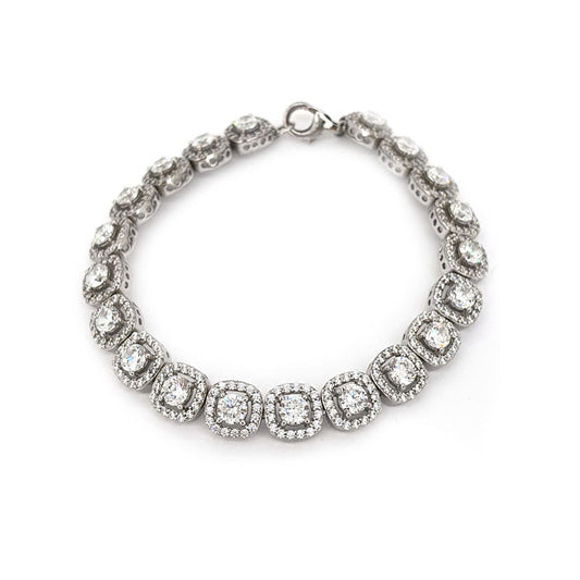 Silver Cubic Zirconia Cushion Bracelet £173.00