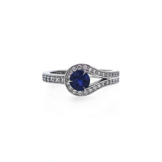 TGO Platinum Sapphire & Diamond Ring £2485.00
