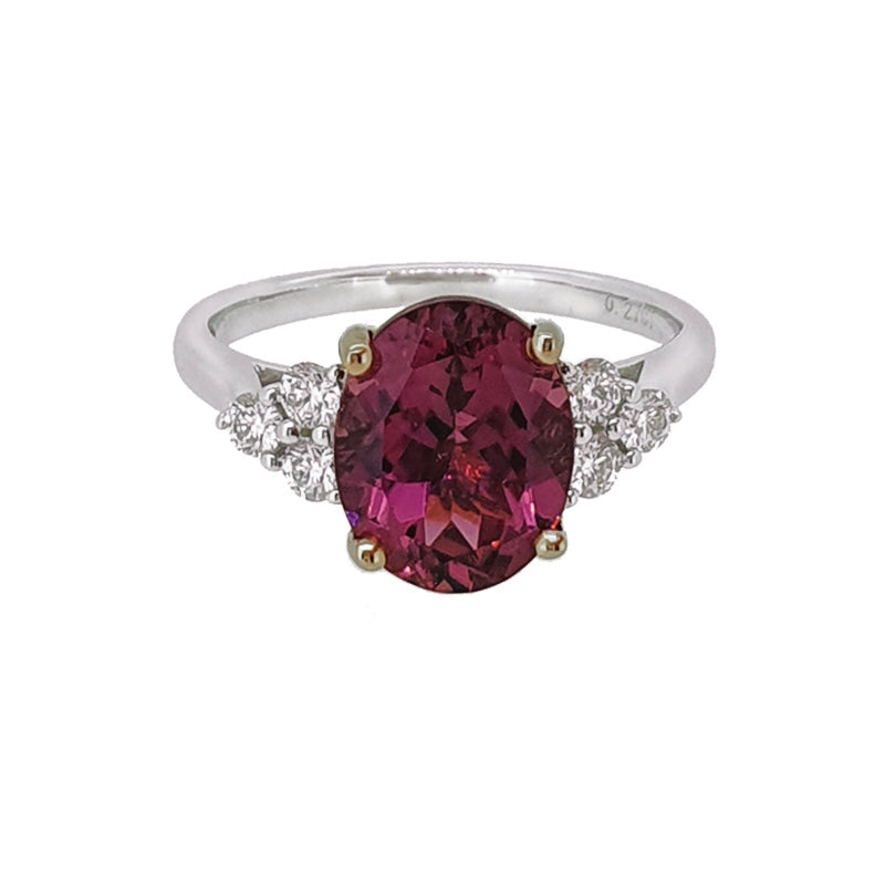 18ct White Gold Pink Tourmaline & Diamond Ring £4450.00