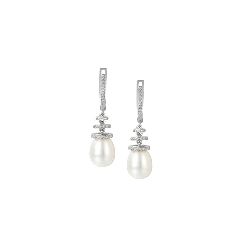'Pure' Pearl Drop Sterling Silver Earrings £150.00