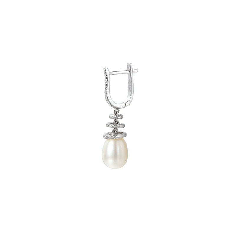 'Pure' Pearl Drop Sterling Silver Earrings £150.00