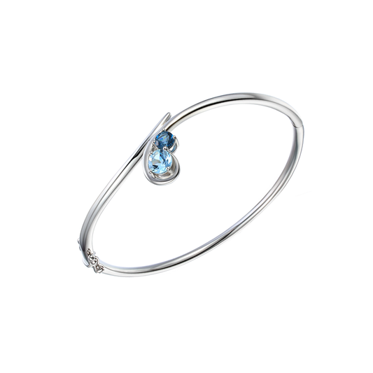 Swoosh Sterling Silver Blue Topaz Bangle £195.00