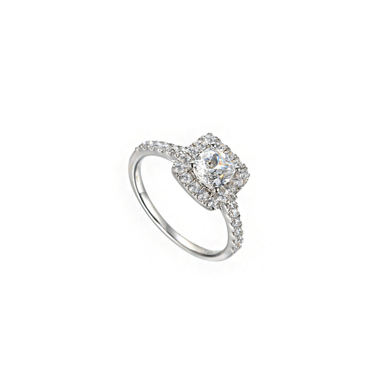 Light Fantastic Cushion Halo Sterling Silver Ring £67.50