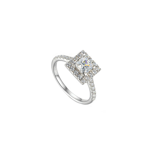 Bright Lights Square Halo Sterling Silver Ring £75.00