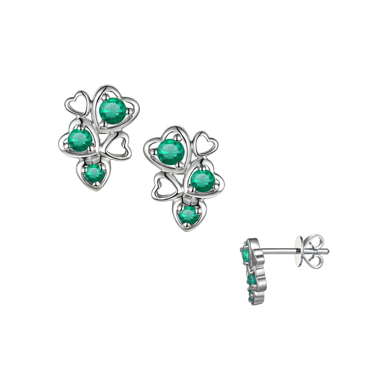 Emerald Love Hearts Earrings £130.00