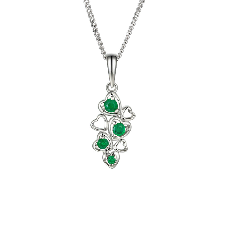 Emerald Love Hearts Necklace £130.00