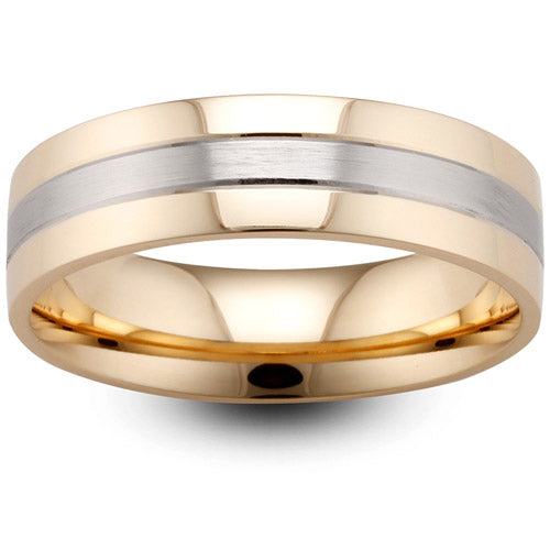 Abel - Two Colour Gold Wedding Ring