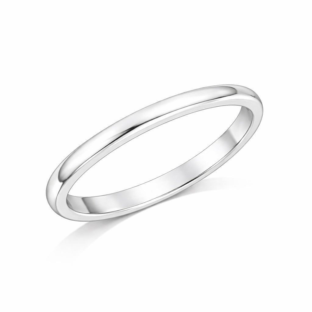 D-Shape - 3mm Plain Polished D-Shape Court Wedding Ring