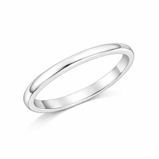 D-Shape - 3mm Plain Polished D-Shape Court Wedding Ring