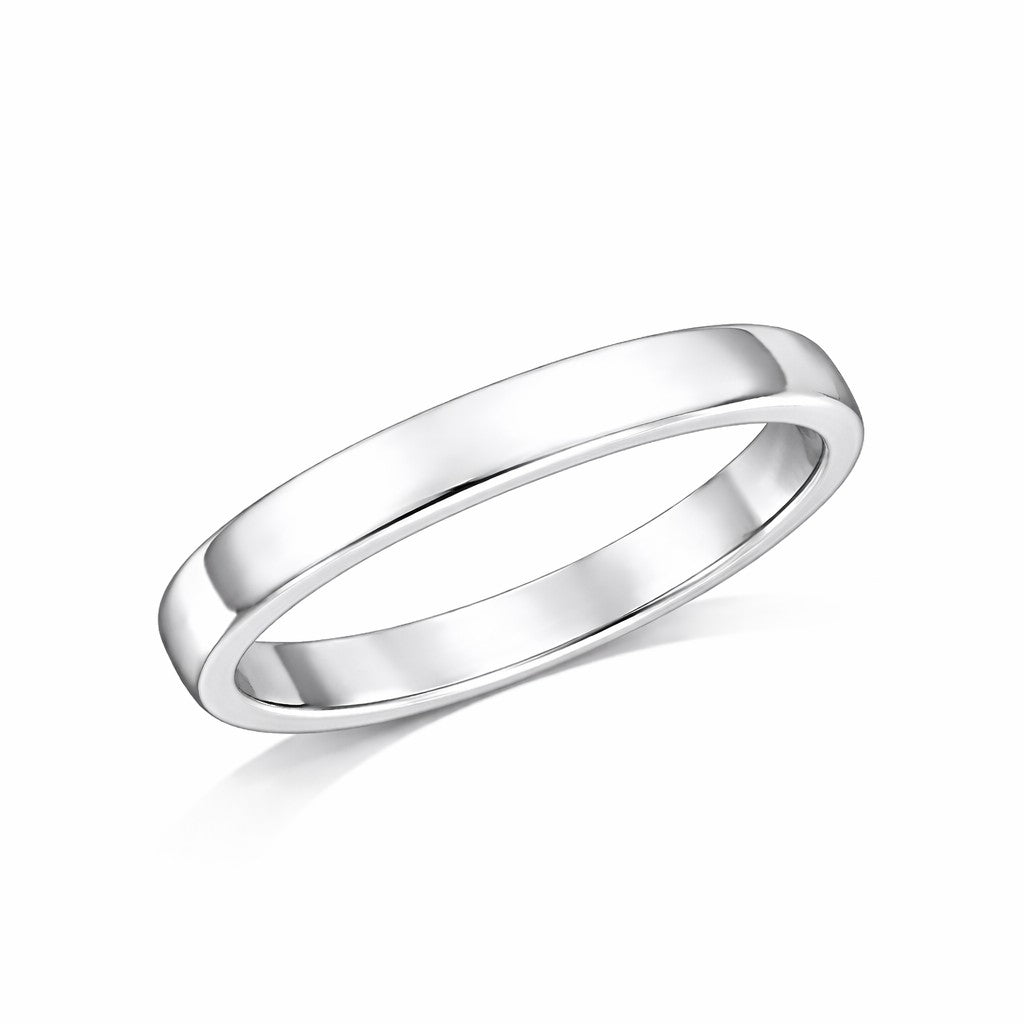 D-Shape - 4mm Plain Polished D-Shape Court Wedding Ring