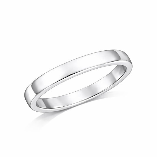 D-Shape - 4mm Plain Polished D-Shape Court Wedding Ring