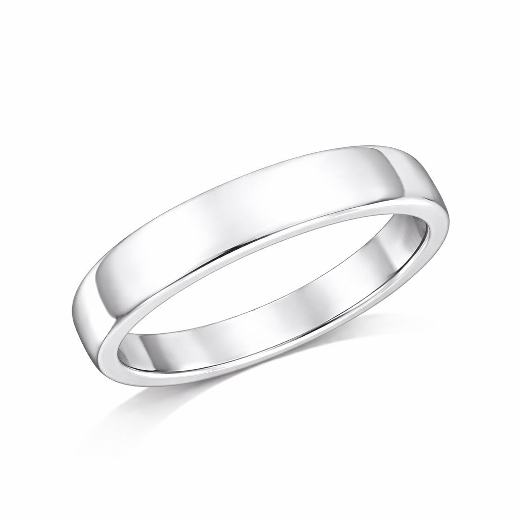 D-Shape - 6mm Plain Polished D-Shape Court Wedding Ring