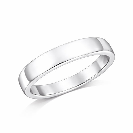 D-Shape - 6mm Plain Polished D-Shape Court Wedding Ring